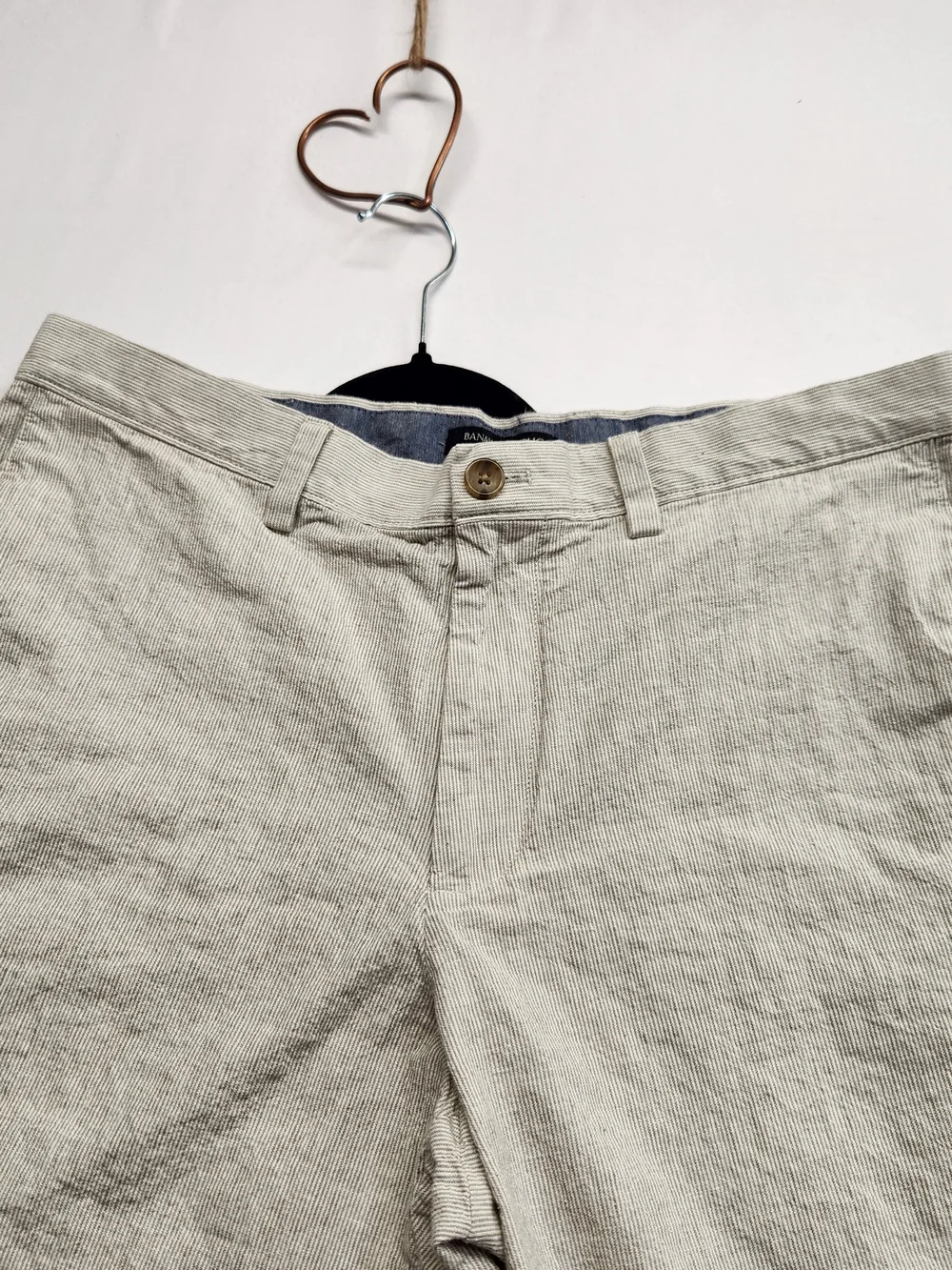 ⭐️Banana Republic Linen Blend Chino Shorts Striped 34 Classic Summer Beach